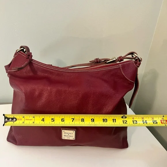 Dooney & Bourke Burgundy Leather Hobo Bag - Picture 7 of 14